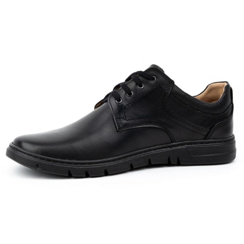 Kampol Scarpe in pelle da uomo, nebbia casual 57kam nero 1