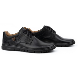 Kampol Scarpe in pelle da uomo, nebbia casual 57kam nero 2