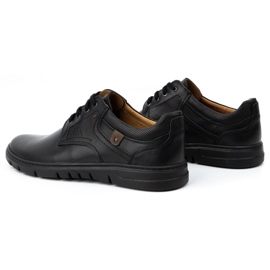 Kampol Scarpe in pelle da uomo, nebbia casual 57kam nero 3