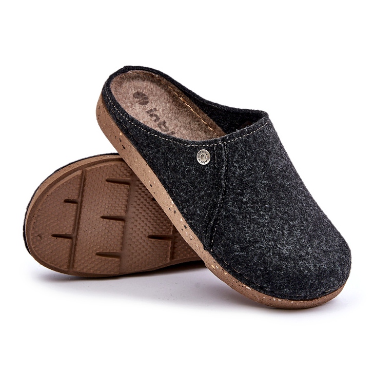 Pantofole da uomo inblu mt000011 grafite nero 2