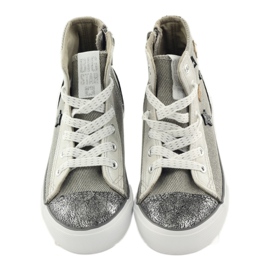 Sneakers per bambini legate in grigie stelle 374068 Big Star grigio 4