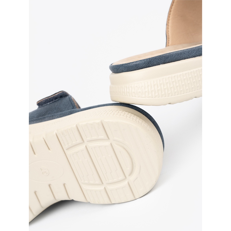 Comodi infradito in velcro femminile blu 1
