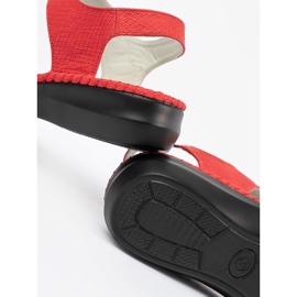 J. Star Sandali rossi con inserto in pelle rosso 2