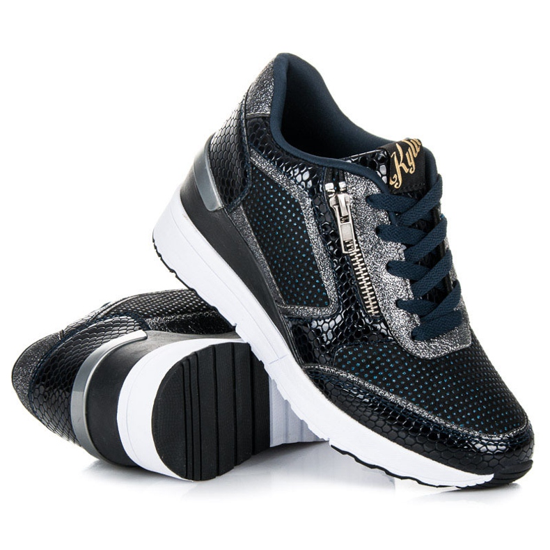 Kylie Scarpe sportive su una zeppa blu navy 2