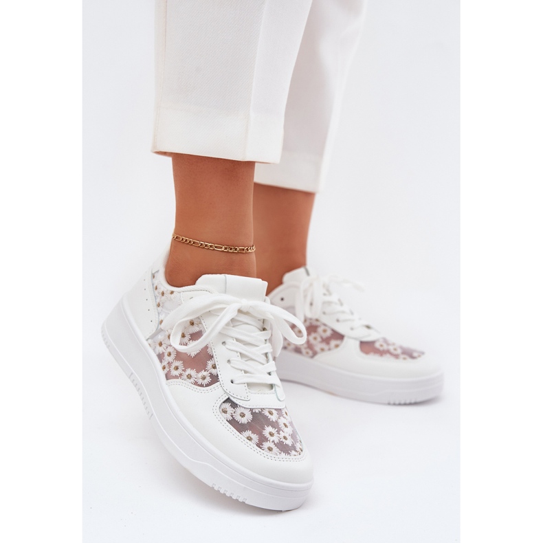 Sneaker da donna Mesh White Stokrotki bianca 2