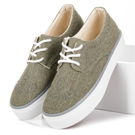 Kylie Sneakers Con Cristalli verde 1