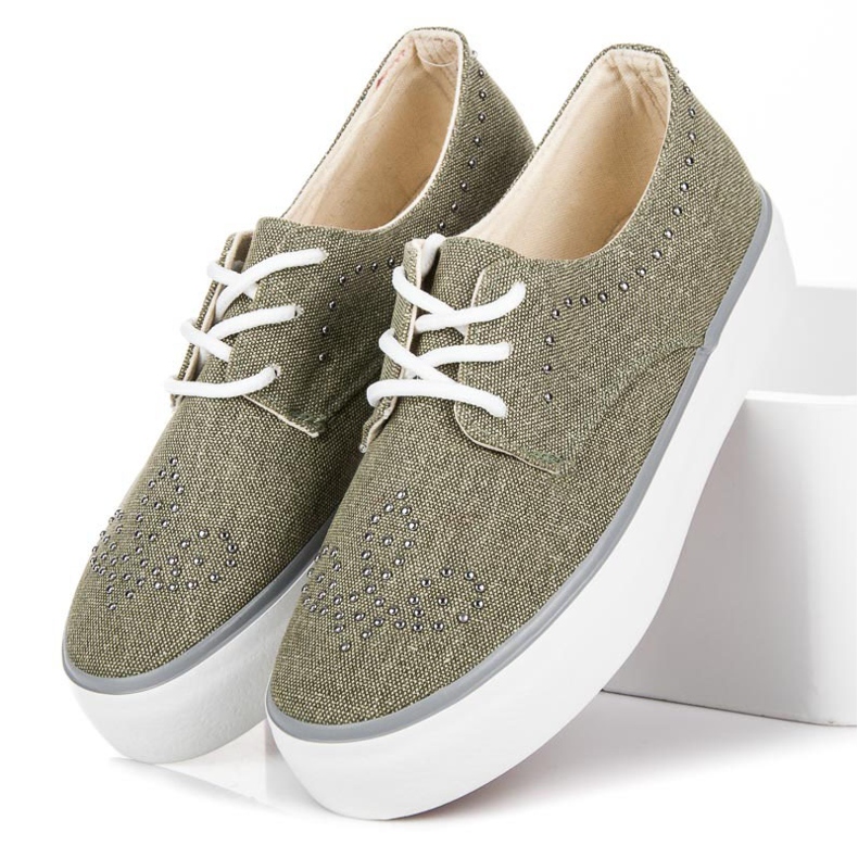 Kylie Sneakers Con Cristalli verde 1