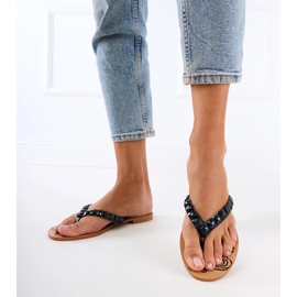 Flip black -flips flip -flip decorati con ciottoli nero 1