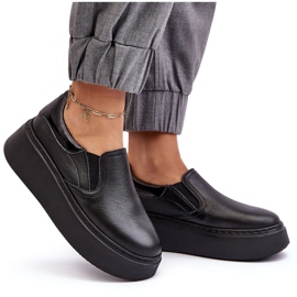 Scarpe sportive in pelle da donna sulla piattaforma Black Lemar nero 4