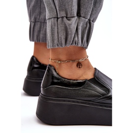 Scarpe sportive in pelle da donna sulla piattaforma Black Lemar nero 3