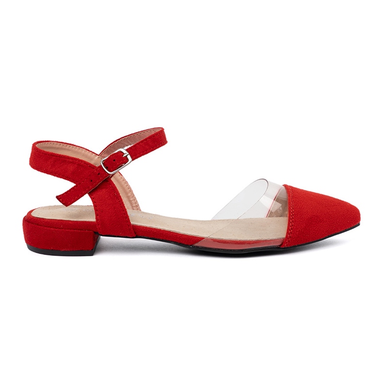 Goodin Sandali rossi eleganti su una suola piatta rosso 2