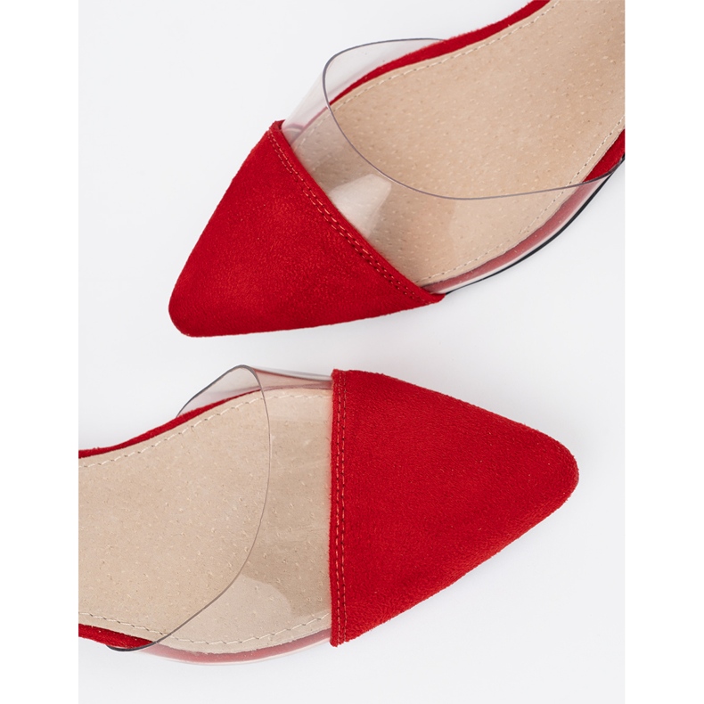 Goodin Sandali rossi eleganti su una suola piatta rosso 1
