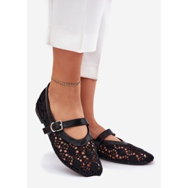 Ballerine aperte con cintura nera nero 1