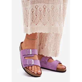 Infradito da donna sulla piattaforma di sughero viola viola 1