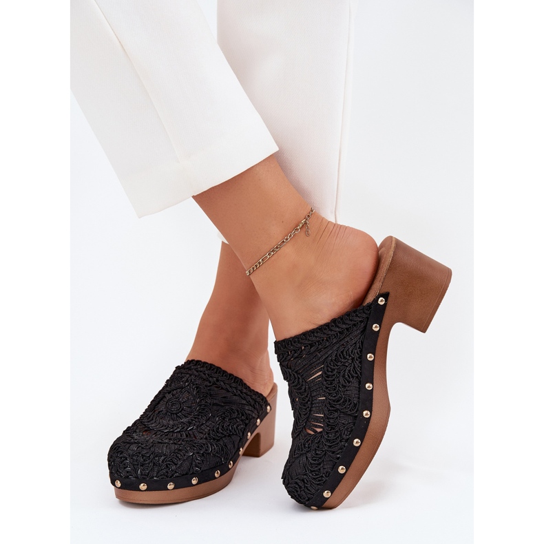 Tacchi alti all'uncinetto Black Flip -Flip nero 2