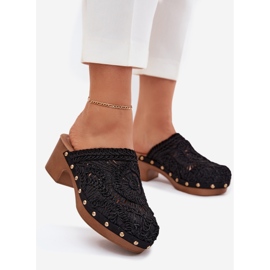 Tacchi alti all'uncinetto Black Flip -Flip nero 1