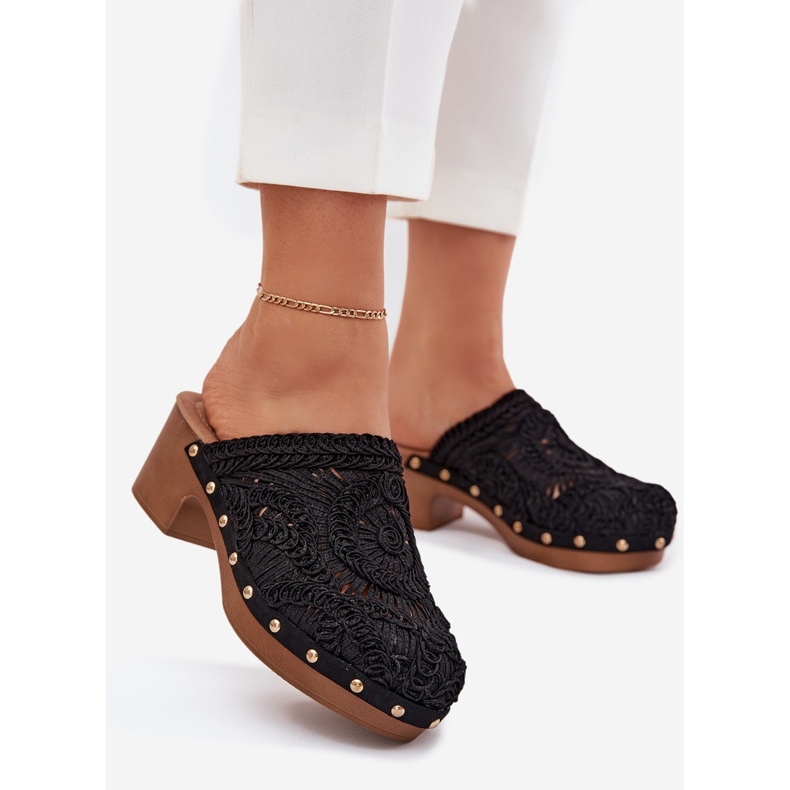 Tacchi alti all'uncinetto Black Flip -Flip nero 1
