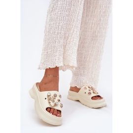 Flip di schiuma femminile con mendicante leggero per spilli dorati beige 2