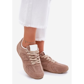 Scarpe sportive femminili con beige scuro ecode 1