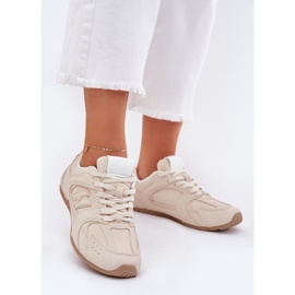 Scarpe sportive femminili con beige ecologio 2