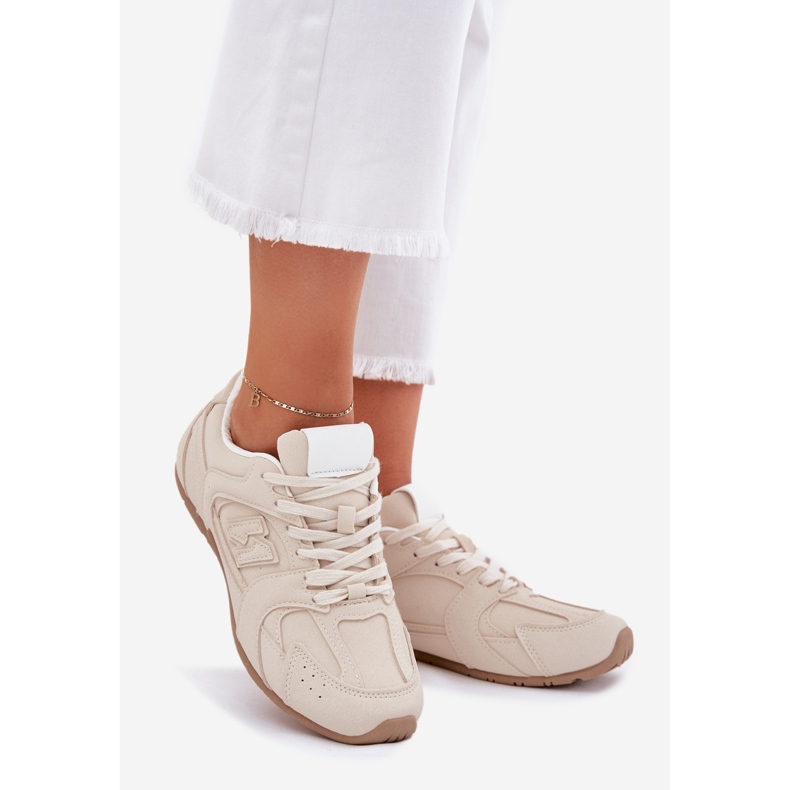 Scarpe sportive femminili con beige ecologio 1