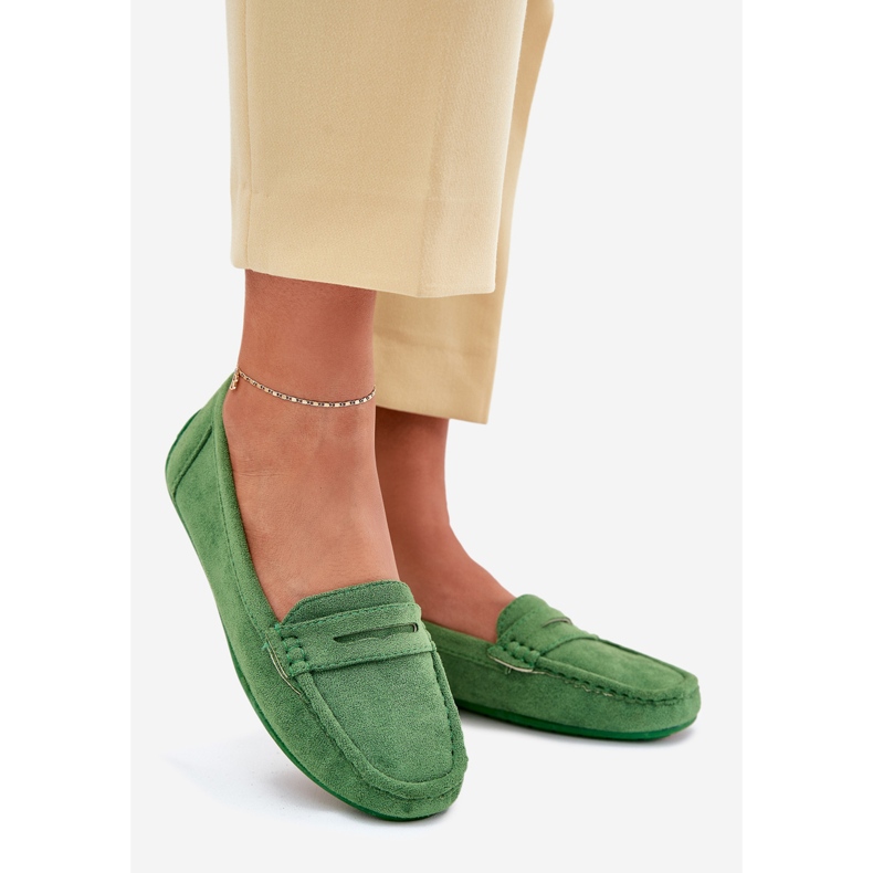 Mocassini scamosciati da donna verdi verde 1