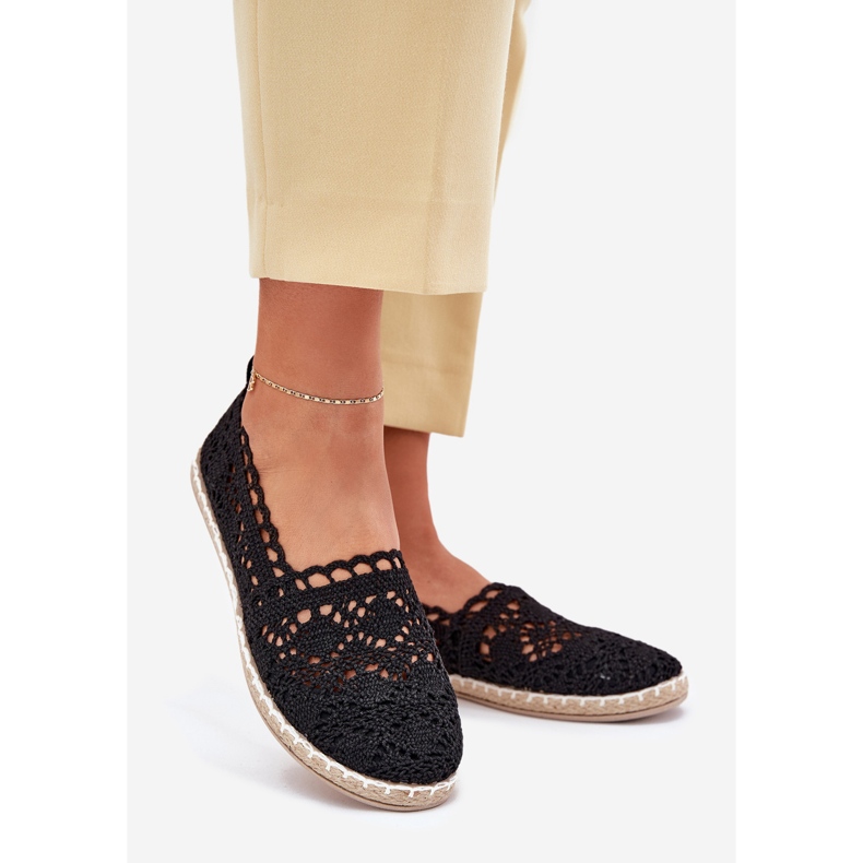 Pizzo di pizzo nero espadrilles 1