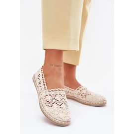 Espadrille di pizzo in pizzo beige 2