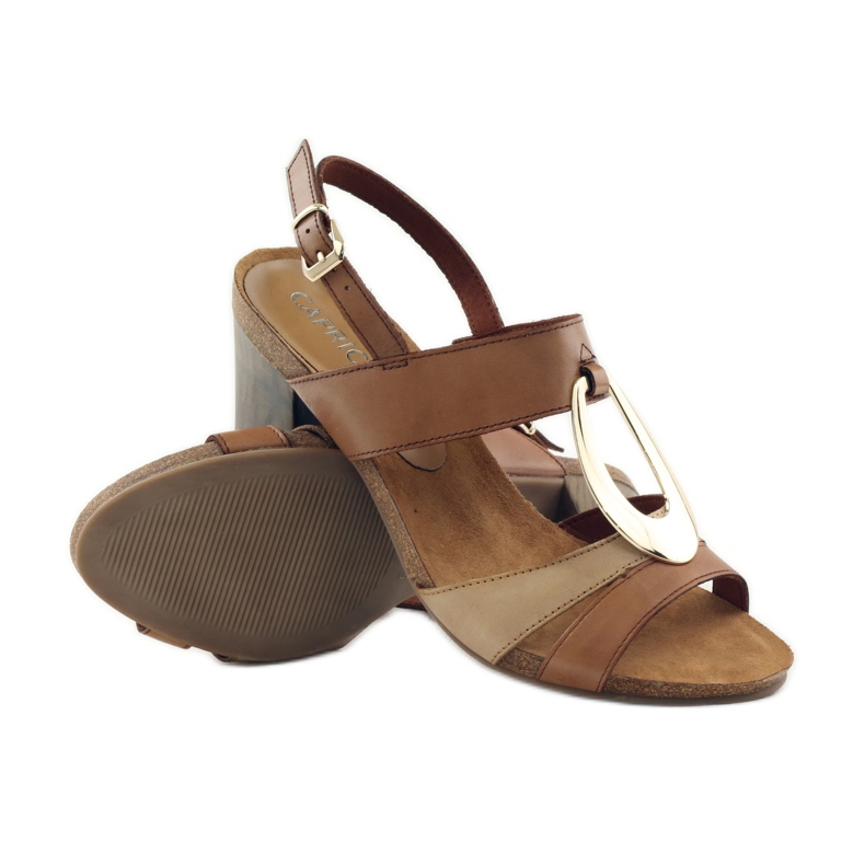 Sandali Caprice scarpe da donna con decoro 28307 marrone giallo 3