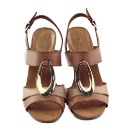 Sandali Caprice scarpe da donna con decoro 28307 marrone giallo 4