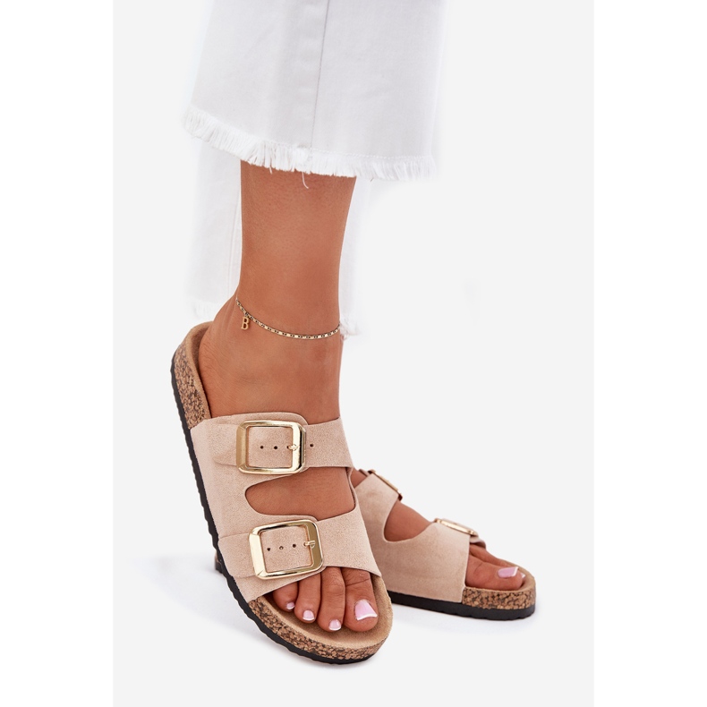 EVento Infradito da donna con fibbie da beige dorato 1
