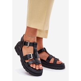 EVento Sandali da donna in pelle Eco con morsetti neri nero 1