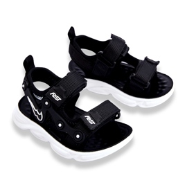Sandali con velcro Tobias Boys in bianco e nero 1