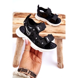 Sandali con velcro Tobias Boys in bianco e nero 2