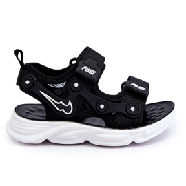 Sandali con velcro Tobias Boys in bianco e nero 3