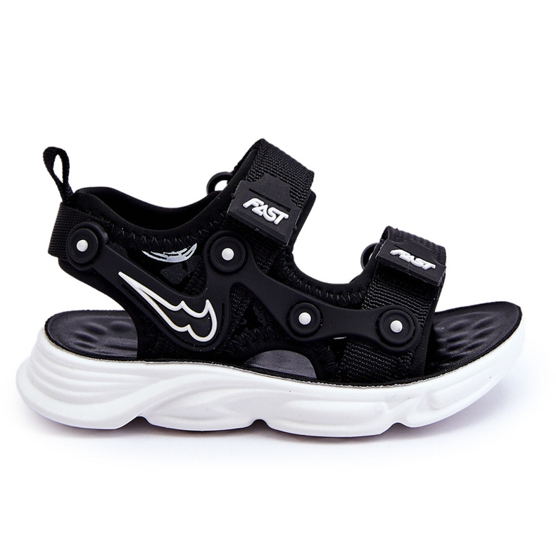 Sandali con velcro Tobias Boys in bianco e nero 3