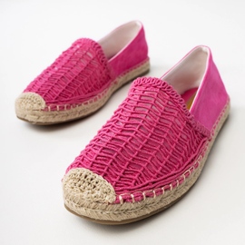 Pink Openwork Espadrilles sulla piattaforma rosa 1