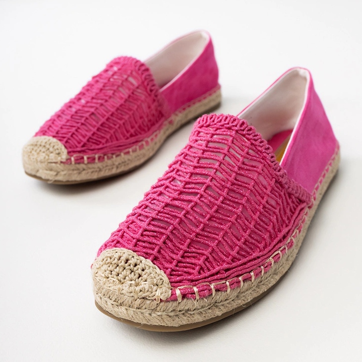 Pink Openwork Espadrilles sulla piattaforma rosa 1