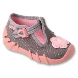 Slifori per bambini di Befado 110p506 grigio rosa 1