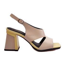 S.Barski Sandali da donna con tacco alto Beige D&amp;A MR38-153 2