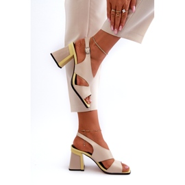 S.Barski Sandali da donna con tacco alto Beige D&amp;A MR38-153 4