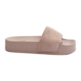 Ciabatte in pelle scamosciata da donna sulla piattaforma Big Star NN274A671 Beige 1