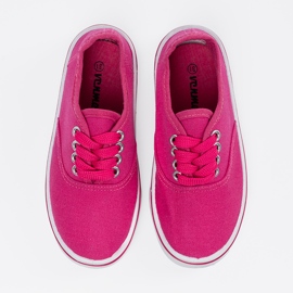 Sneaker per bambini rosa con una suola bianca 1