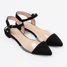 Goodin Eleganti sandali femminili con inserti trasparenti nero 2