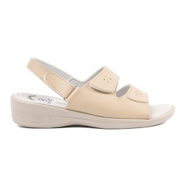 Shelvt Sandali beige da donna con inserto in pelle 2