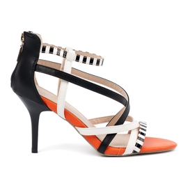 Shelvt Sandali su cinghie alte e bianche multicolore 2