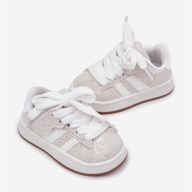 Scarpe sportive con sneaker per il cuore dei bambini bianca 1
