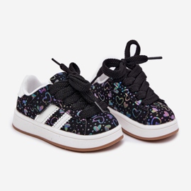 Sneaker sneaker scarpe sportive con cuori neri nero 1