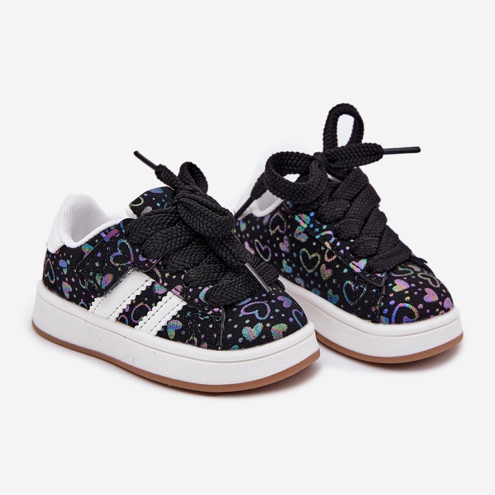 Sneaker sneaker scarpe sportive con cuori neri nero 1