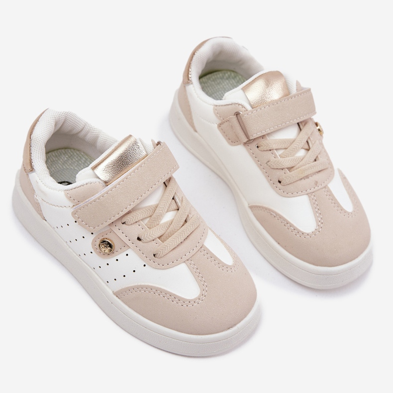 Sneaker sneaker sneaker su velcro beige 2
